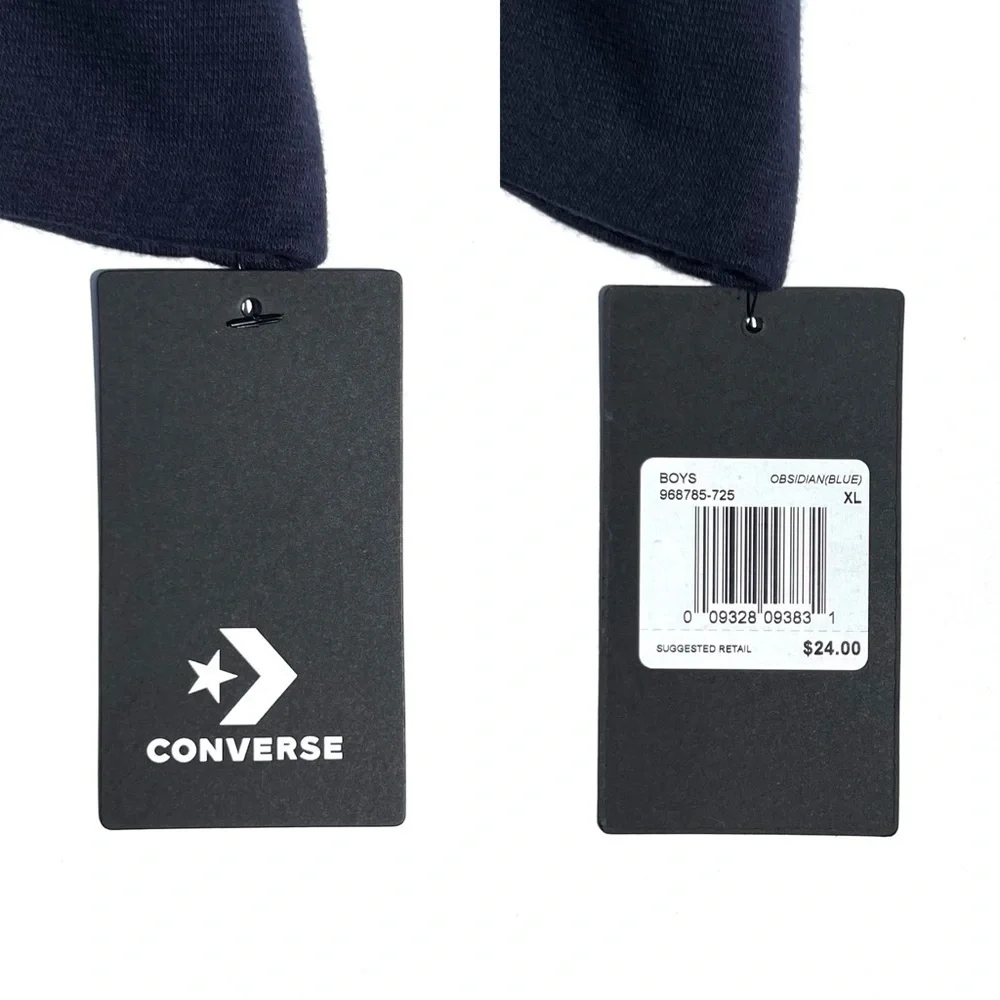 Converse Hooded Long Sleeve T-shirt Boys XL Blue All Star Cotton New NWT